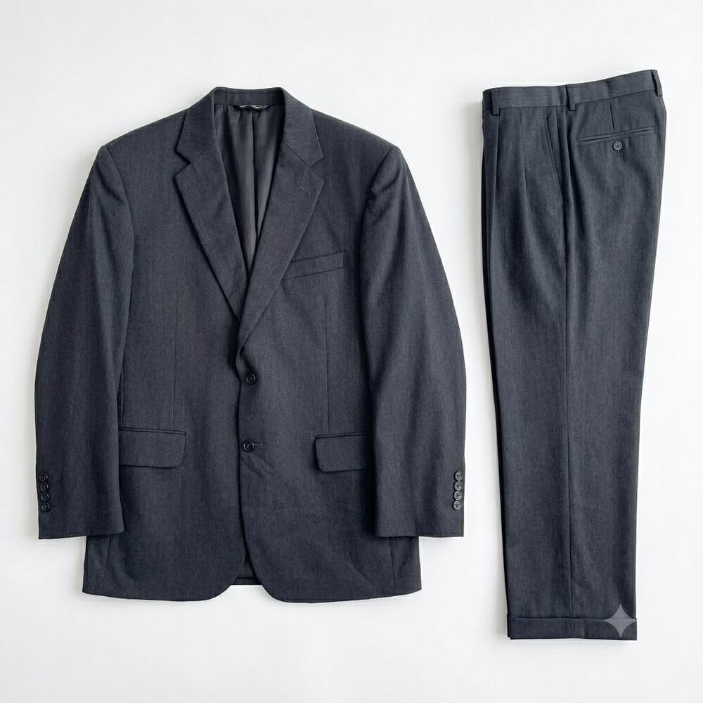 Jos A Bank Signature Wool Suit Charcoal Gray Mens 40S Jacket 36 Pants